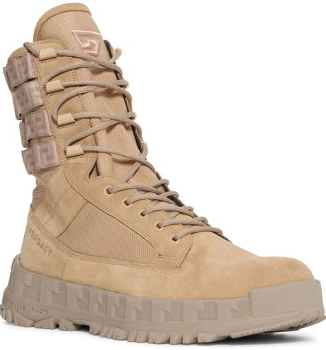 versace combat boots tan|Versace army boots.